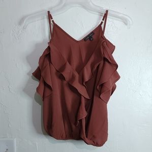 Moa Moa Chocolate Frill Off Shoulder Top